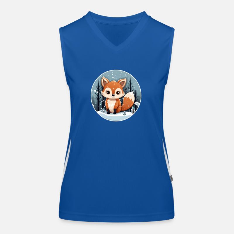 Füchschen im Schnee Funktionelles Kontrast-Tank Top für Frauen