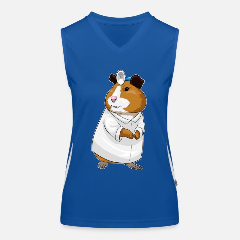 Hamster Arzt Arztkittel Funktionelles Kontrast-Tank Top für Frauen