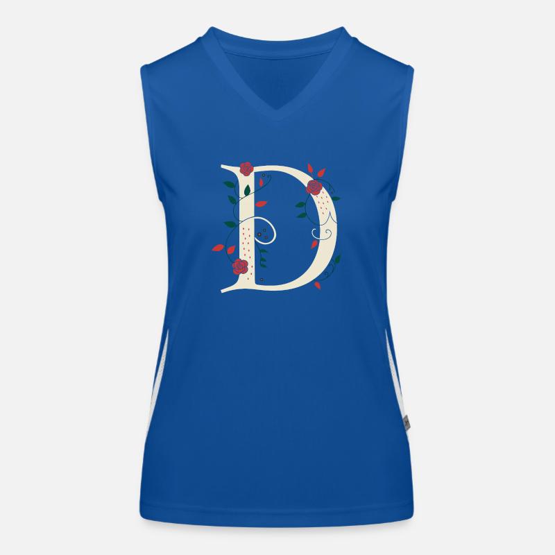 Buchstabe D Monogramm Retro Funktionelles Kontrast-Tank Top für Frauen