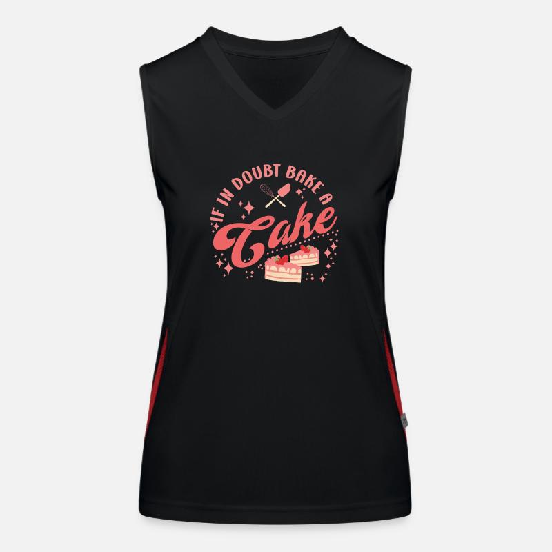 Cake Baker If In Doubt Bake A Cake Cupcake Funktionelles Kontrast-Tank Top für Frauen