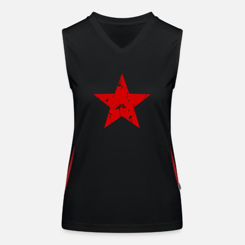 Roter Stern Funktionelles Kontrast-Tank Top für Frauen
