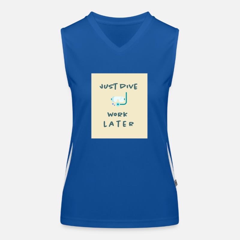 geh tauchen, arbeite später Funktionelles Kontrast-Tank Top für Frauen