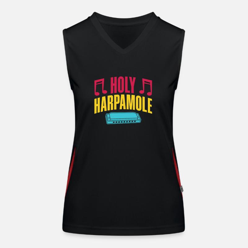 Funny Harmonica Player Holy Harpamole Harmonica Funktionelles Kontrast-Tank Top für Frauen