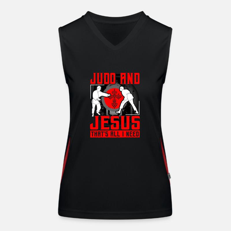 Judo and Jesus that's all I need Women's Functional Contrast Tank Top