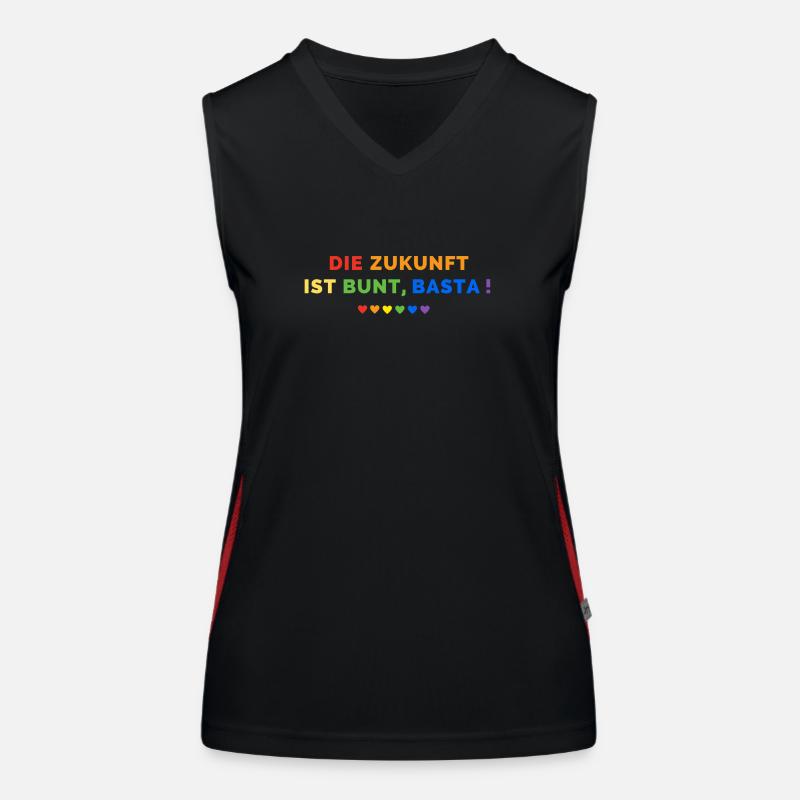 Die Zukunft ist bunt, Basta! Funktionelles Kontrast-Tank Top für Frauen