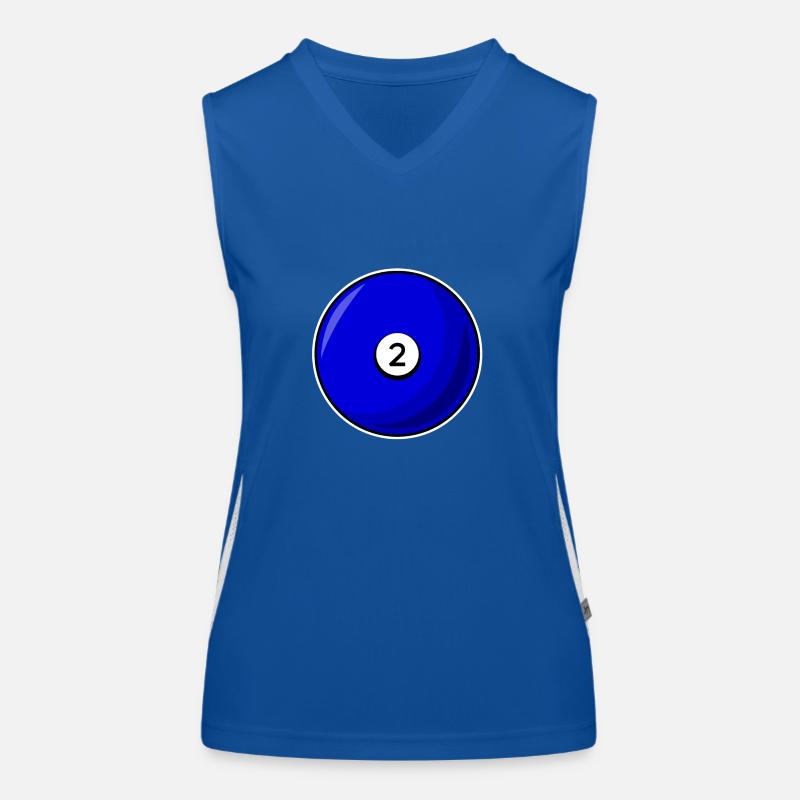 Billardkugel 2 blau Billard zwei Funktionelles Kontrast-Tank Top für Frauen