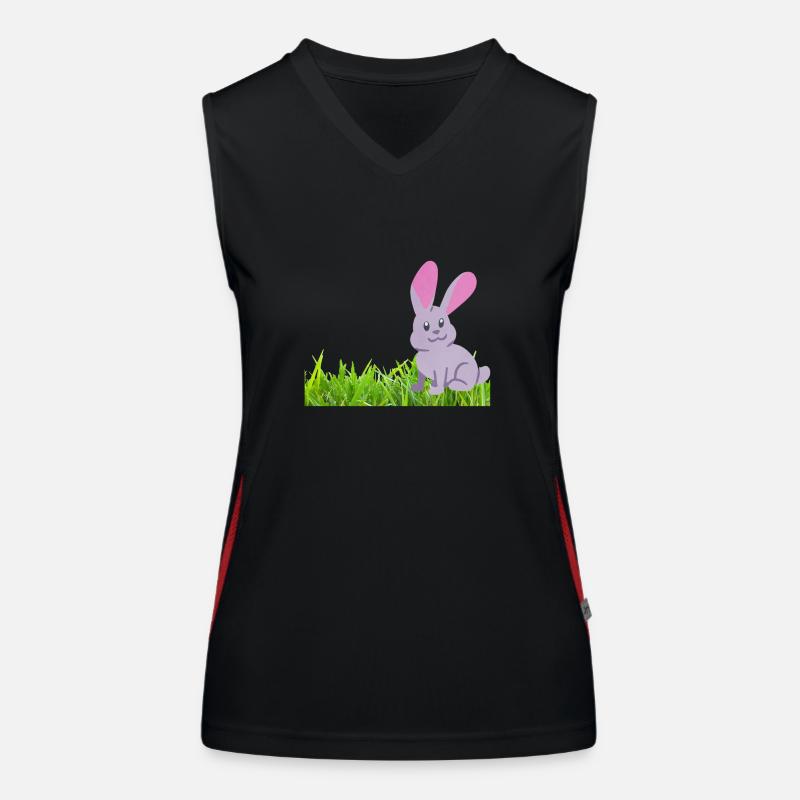 Rabbit on grass Women's Functional Contrast Tank Top