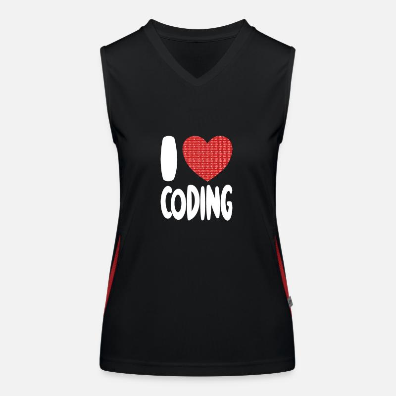 I Love Coding - Programmeur T-shirt Débardeur respirant contrasté Femme