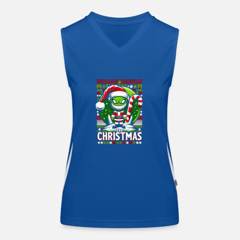 Candy Cane Noël humour Tee Débardeur respirant contrasté Femme