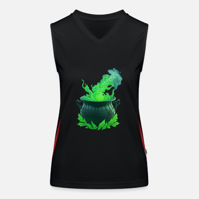 Witch's Cauldron Halloween Women's Functional Contrast Tank Top