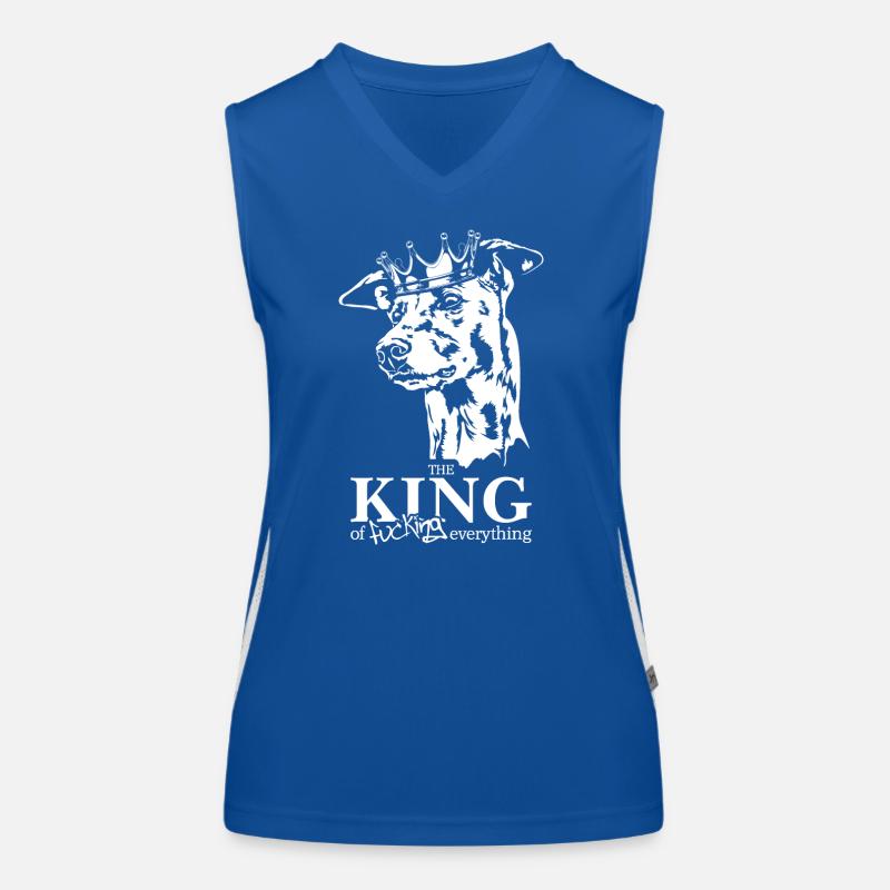 Greyhound King of everything Hundespruch Wilsigns Funktionelles Kontrast-Tank Top für Frauen