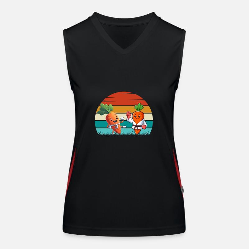 Karate Karotten Funktionelles Kontrast-Tank Top für Frauen