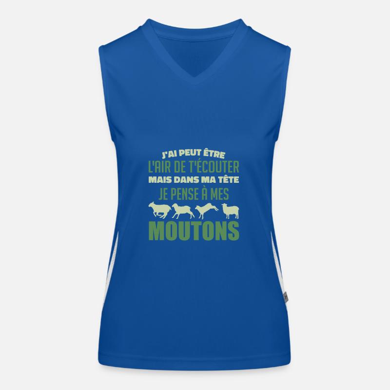 Ich denke an meine Schafe Funktionelles Kontrast-Tank Top für Frauen