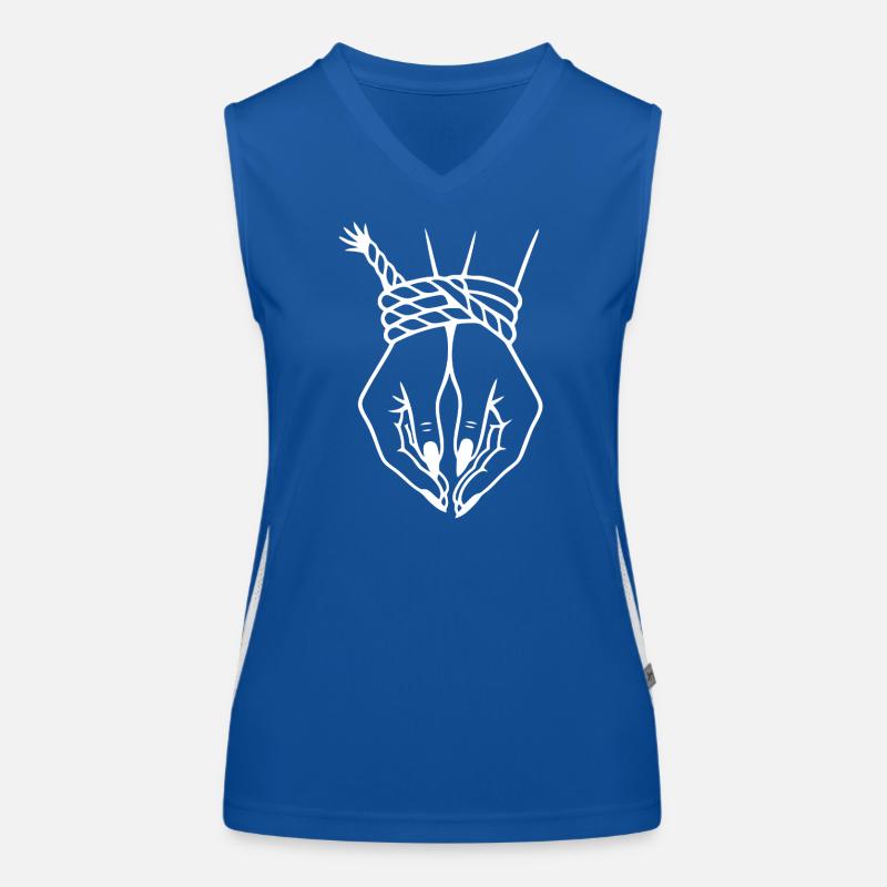 Illustration complexe de nœud de main et de corde Débardeur respirant contrasté Femme