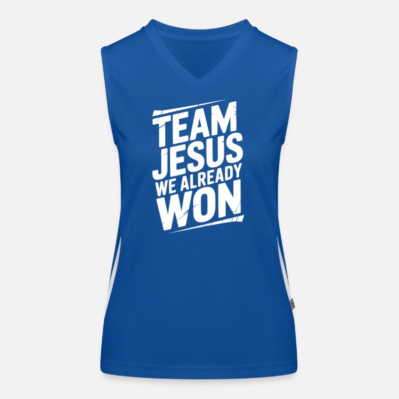 Team Jesus We Already Won Women's Functional Contrast Tank Top