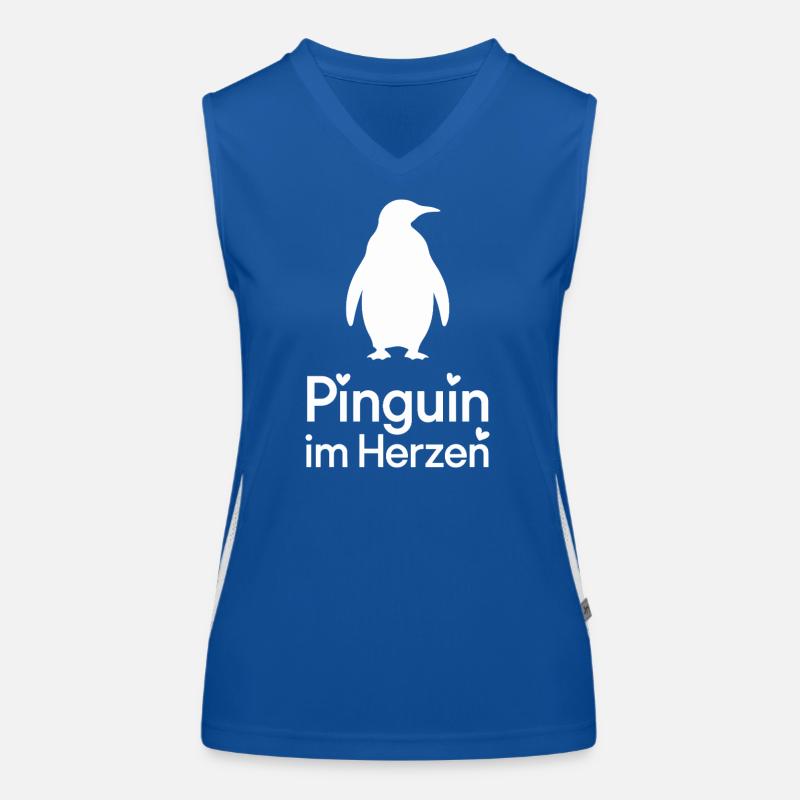 Pingouin dans le cœur Pingouin mignon disant pour Débardeur respirant contrasté Femme
