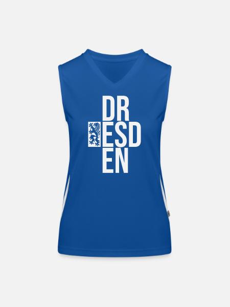 DR ESD EN - Funktionelles Kontrast-Tank Top für Frauen - Royal/Weiß - Vorne
