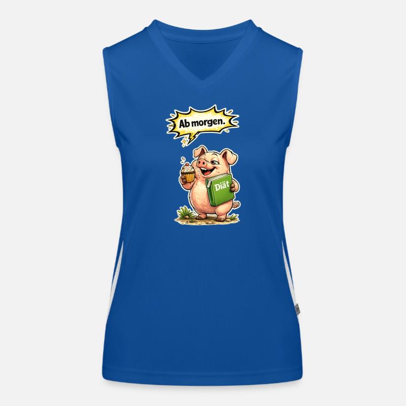 Cadeau drôle de diction de régime de cochon Débardeur respirant contrasté Femme