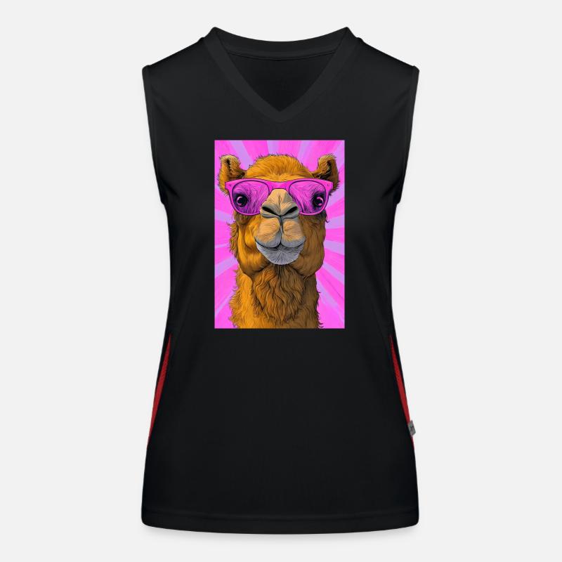 Kamel Funktionelles Kontrast-Tank Top für Frauen