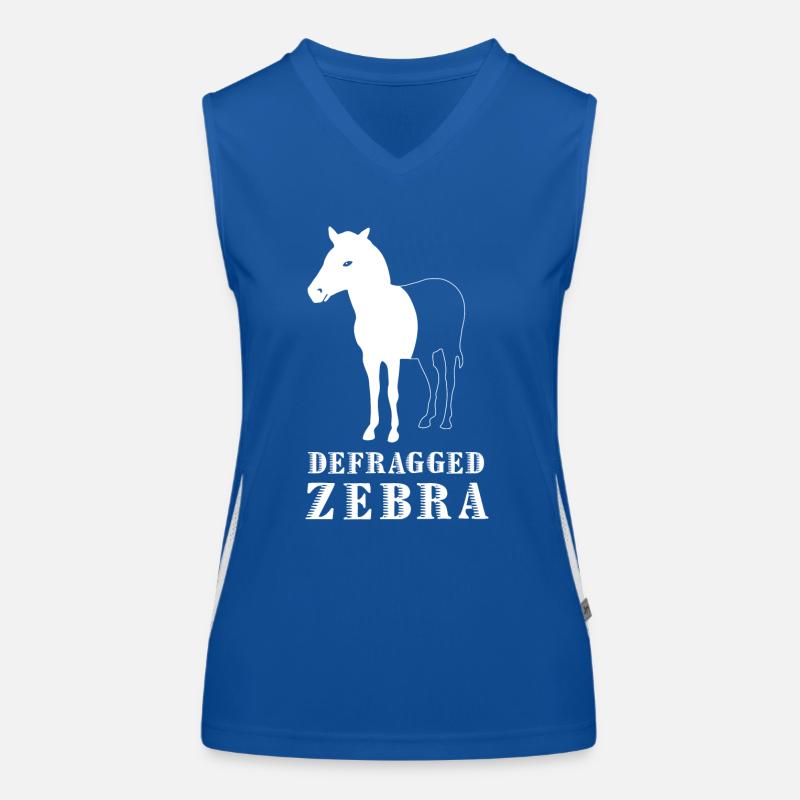 Defragged Zebra Informatiker Admin Geek Geschenk Funktionelles Kontrast-Tank Top für Frauen
