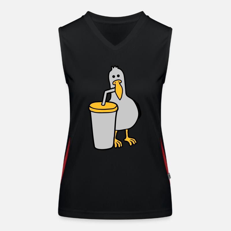 Seagull drinks cola drink Women's Functional Contrast Tank Top