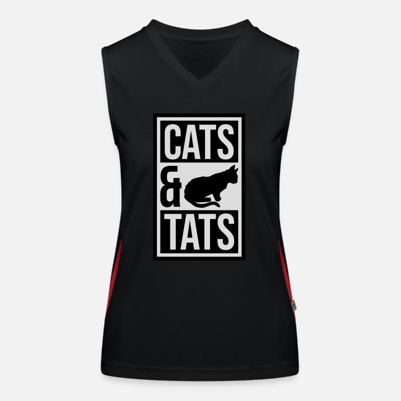 cats and tats quote Women's Functional Contrast Tank Top
