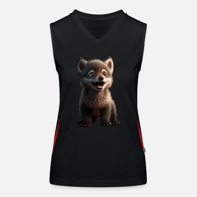 Wolf Sweet cute Women's Functional Contrast Tank Top