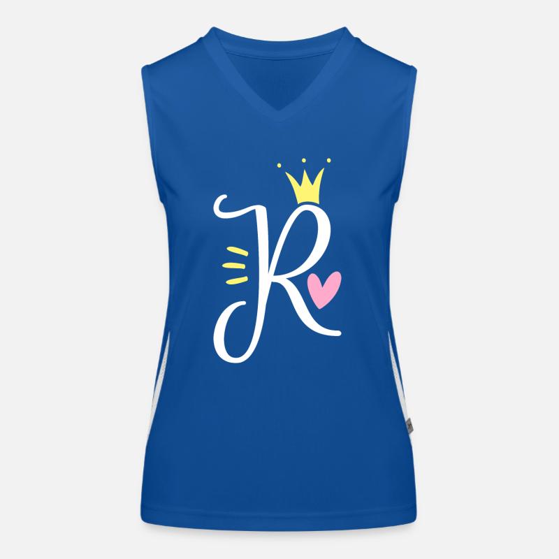 Buchstabe R Anfangsbuchstabe Krone Funktionelles Kontrast-Tank Top für Frauen