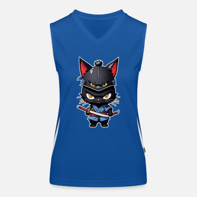 chat ninja - chaton samourai Débardeur respirant contrasté Femme
