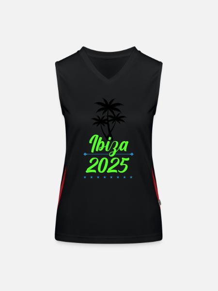 Ibiza 2025 - Débardeur respirant contrasté Femme - noir/rouge - Devant