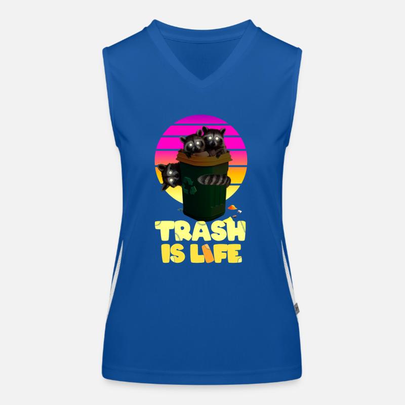 Raccoon "Trash Is Life" Women's Functional Contrast Tank Top