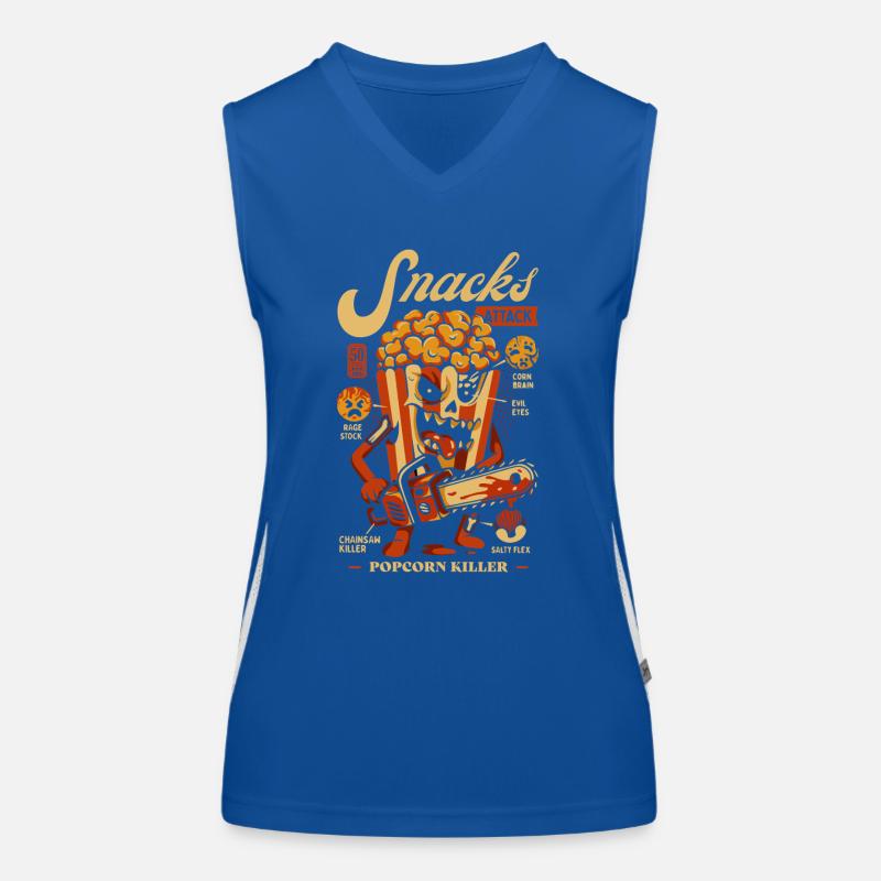 Slasher Snacks Attacks Popcorn Killer Women's Functional Contrast Tank Top