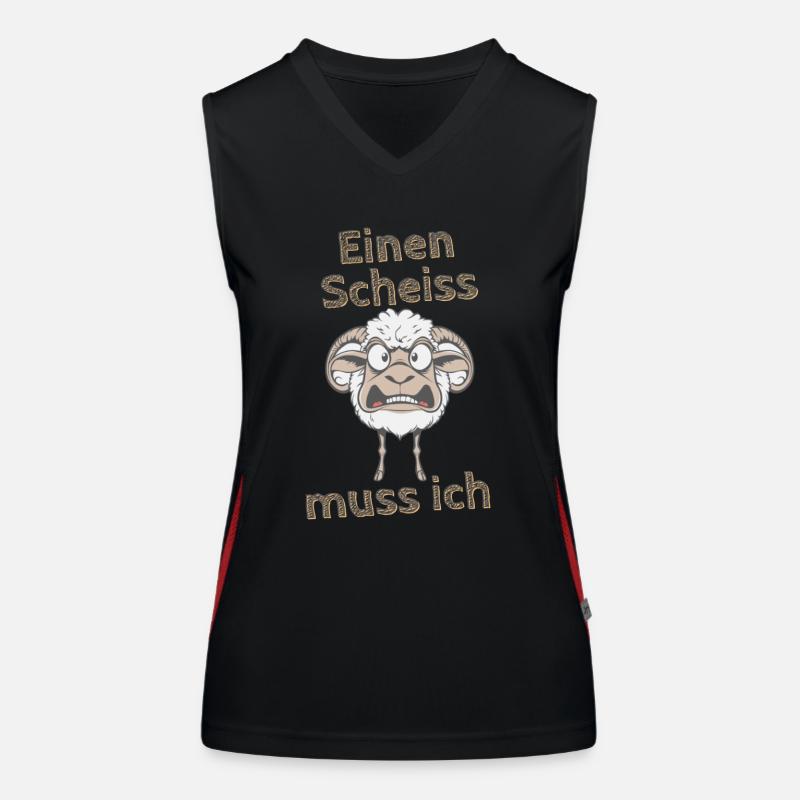 Wütendes Schaf Spruch einen Scheiss muss ich Funktionelles Kontrast-Tank Top für Frauen