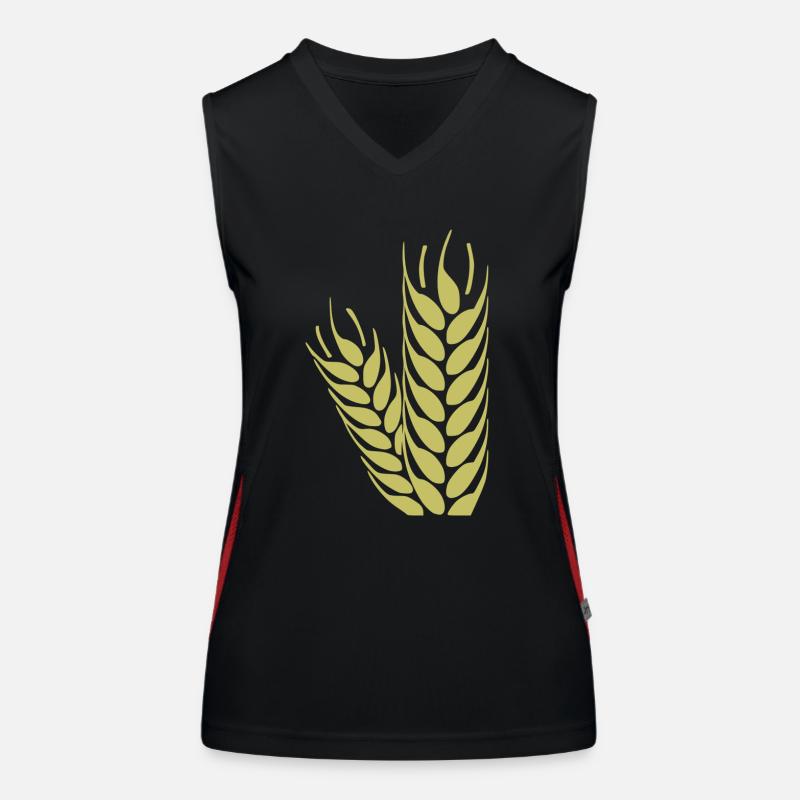getreide corn cereal wheat weizen veggie gemuese v Funktionelles Kontrast-Tank Top für Frauen