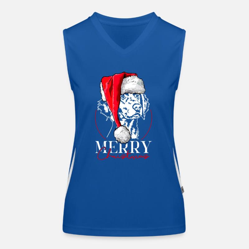Santa Weimaraner Langhaar Merry Christmas Wilsigns Funktionelles Kontrast-Tank Top für Frauen