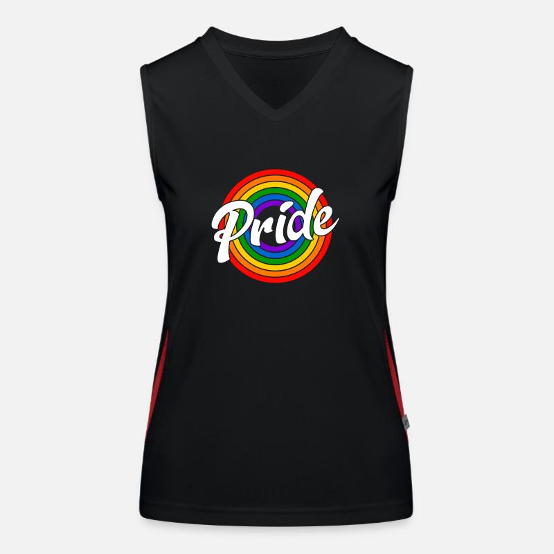 Pride Retro Regenbogen Funktionelles Kontrast-Tank Top für Frauen