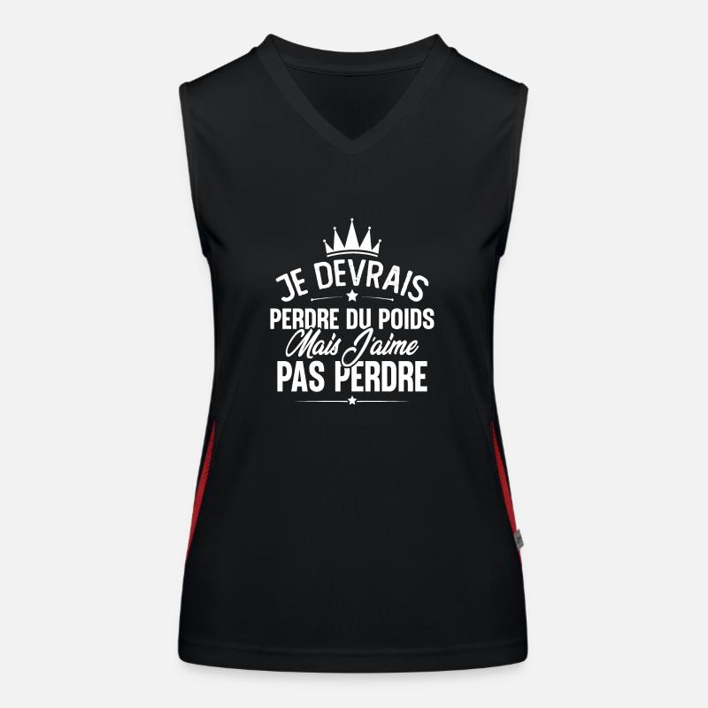 Je devrais perdre du poids mais j'aime pas perdre Débardeur respirant contrasté Femme