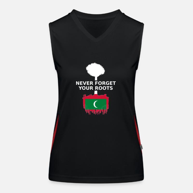 Malediven Wurzeln Spruch Funktionelles Kontrast-Tank Top für Frauen