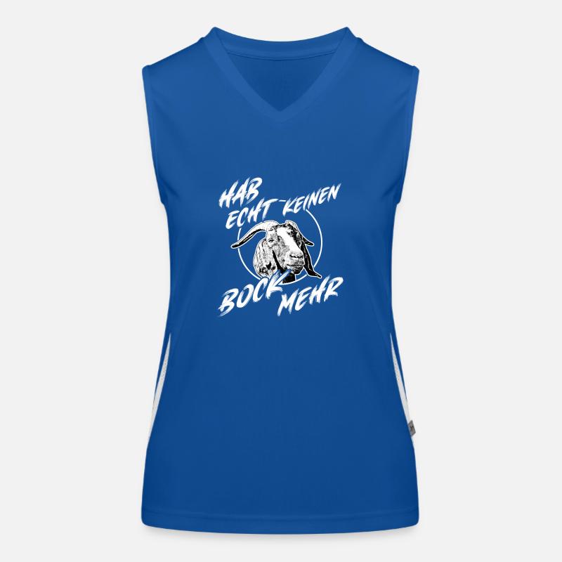 Echt keinen Bock mehr Ziegenbock mit Spruch Funktionelles Kontrast-Tank Top für Frauen