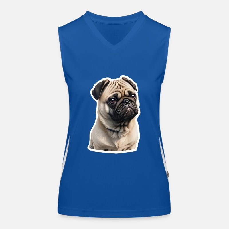 Mops Funktionelles Kontrast-Tank Top für Frauen