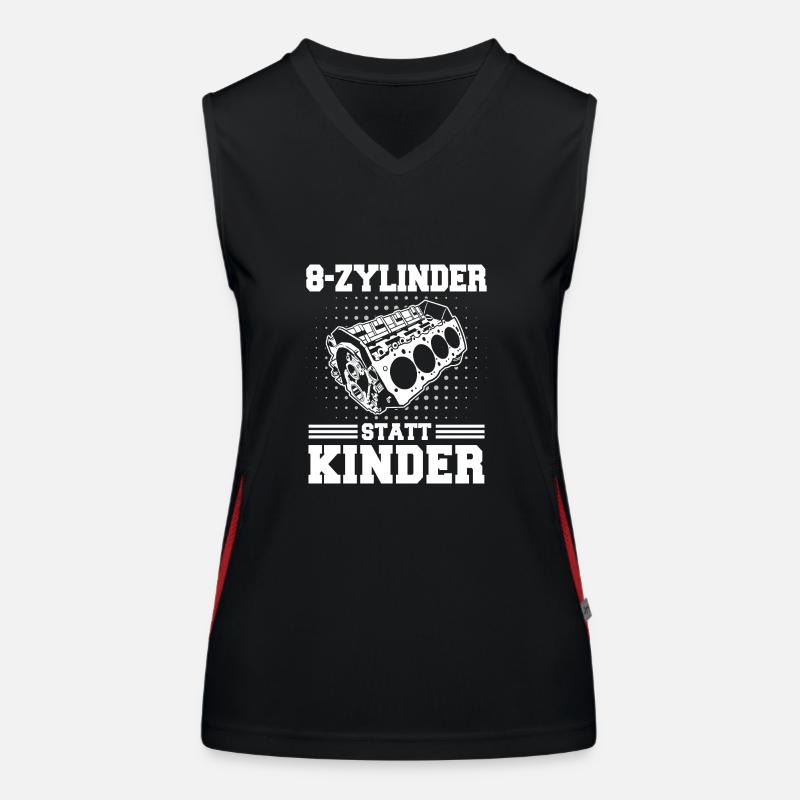 V8 Motor 8 Zylinder Hubraum Auto Tuning Tuner Funktionelles Kontrast-Tank Top für Frauen