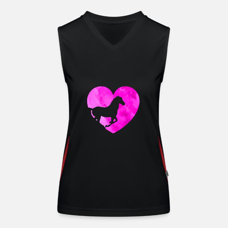 Pferd Herz Reiten Liebe Pferde Funktionelles Kontrast-Tank Top für Frauen
