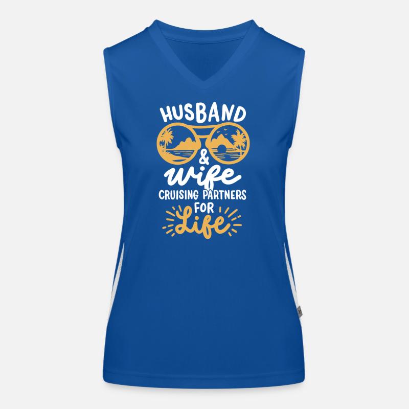 Ehemann Ehefrau Kreuzfahrt Funktionelles Kontrast-Tank Top für Frauen