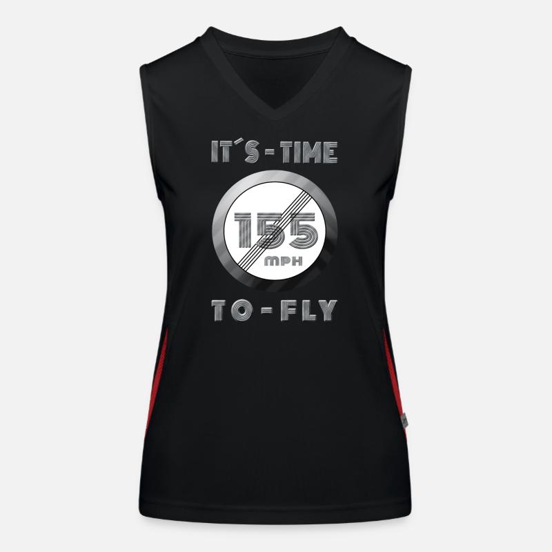 Zeit läuft 155 mph Retro Design Funktionelles Kontrast-Tank Top für Frauen