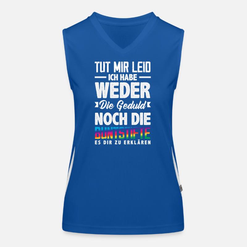 Neither patience nor crayons – sarcasm Women's Functional Contrast Tank Top