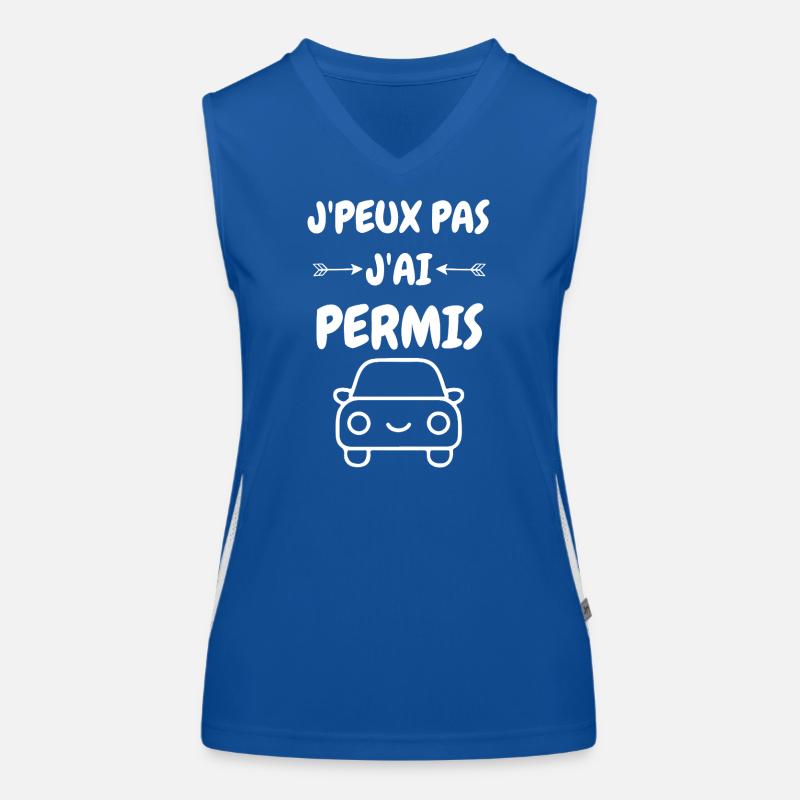 Young Humor Driver's License I Can't License Women's Functional Contrast Tank Top
