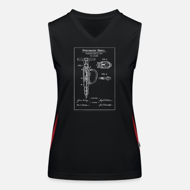 Brevet de plan de perceuse pneumatique Débardeur respirant contrasté Femme