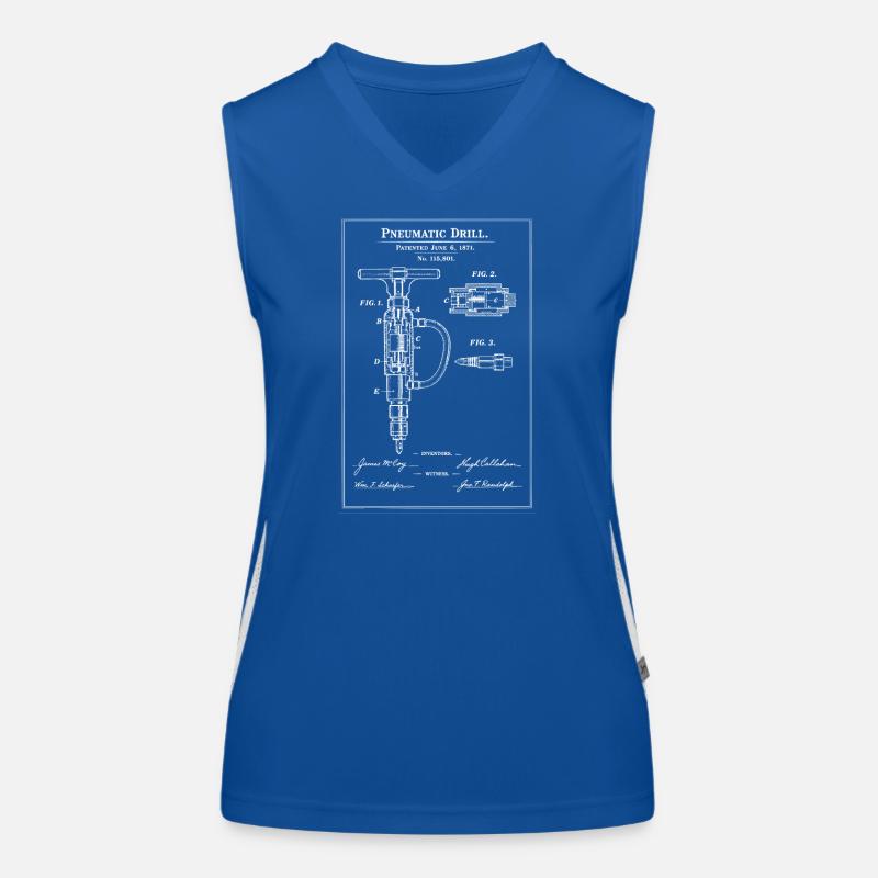 Brevet de plan de perceuse pneumatique Débardeur respirant contrasté Femme