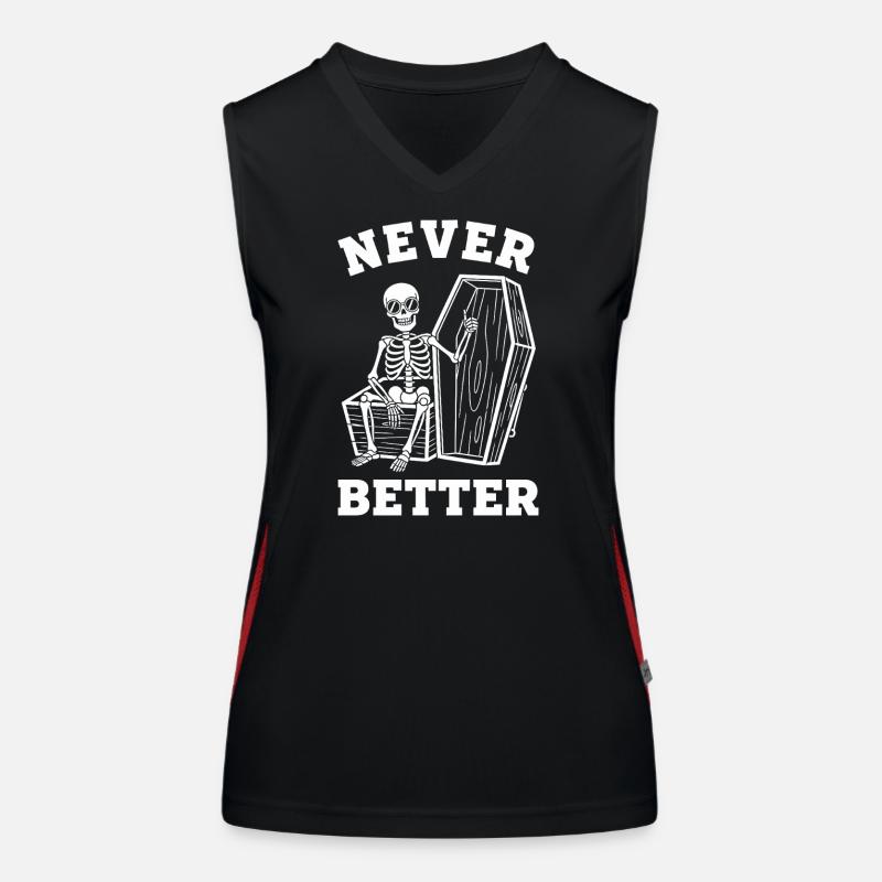Never Better Skeleton Coffin - Women's Functional Contrast Tank Top - black/red