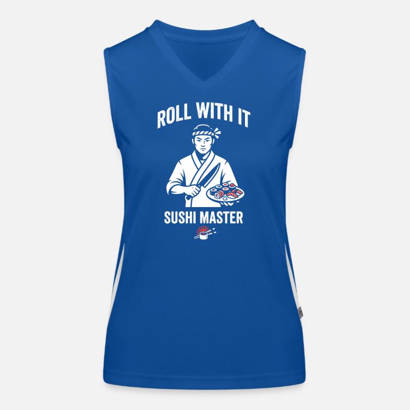 Roll With It Sushi Meister Funktionelles Kontrast-Tank Top für Frauen